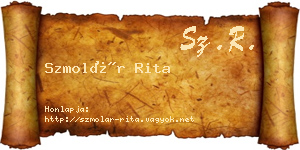 Szmolár Rita névjegykártya
